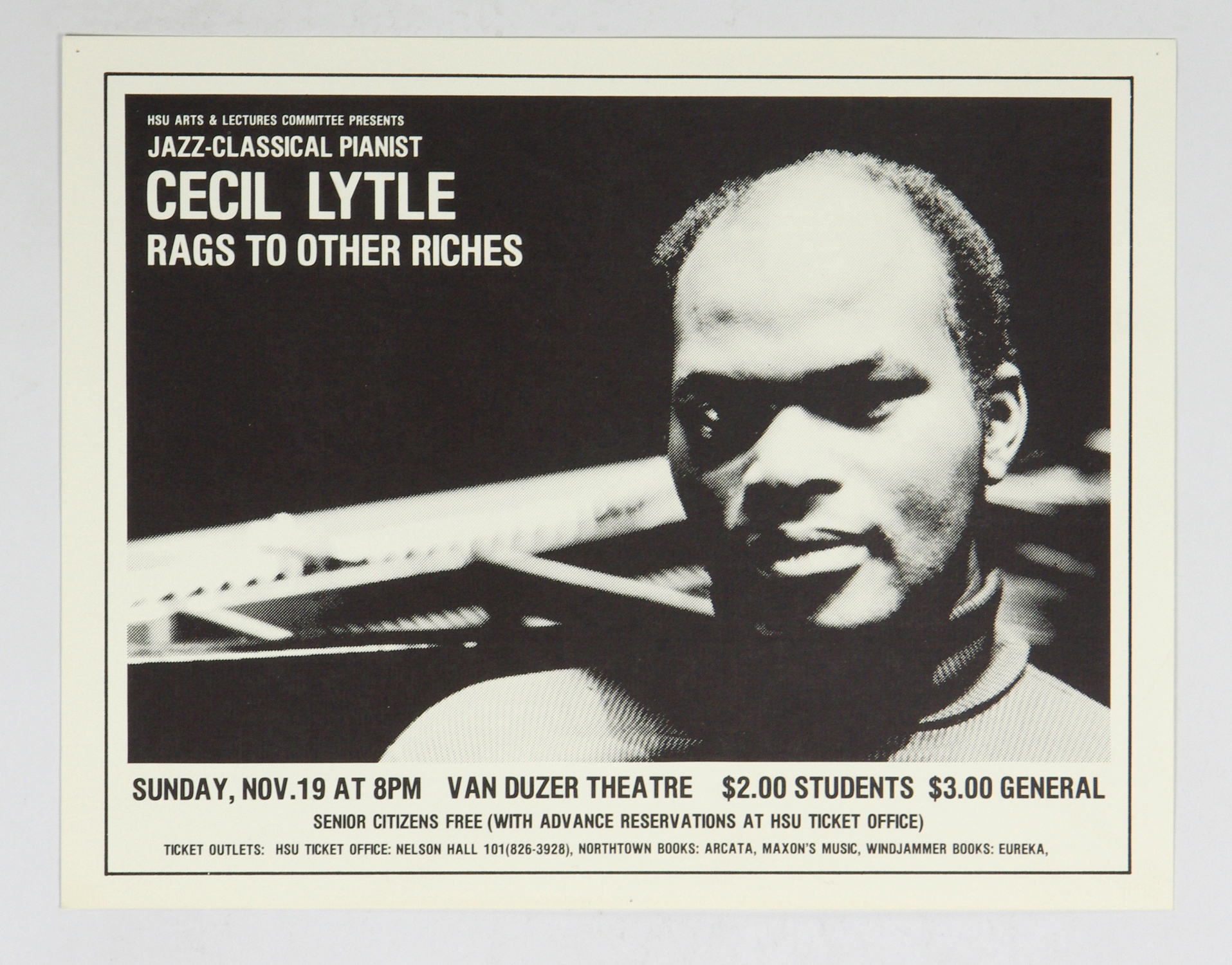 Cecile Lytle Poster 1978 Nov 19 Van Duzer Theatre Humboldt State University CA
