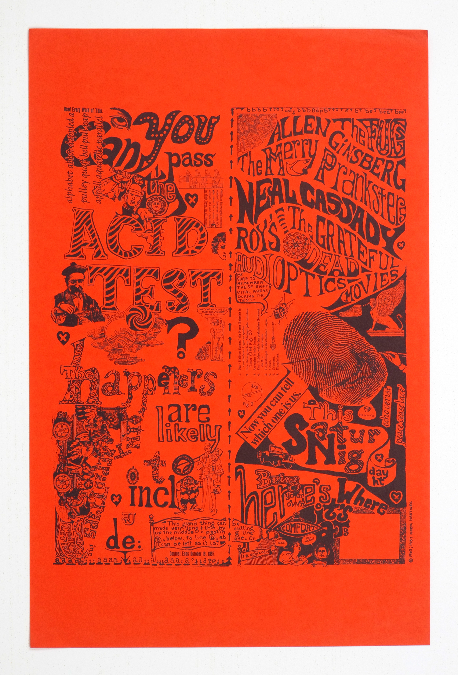 Grateful Dead Poster Acid Test Graduation 1965 AOR 2.4 Reprint 1987