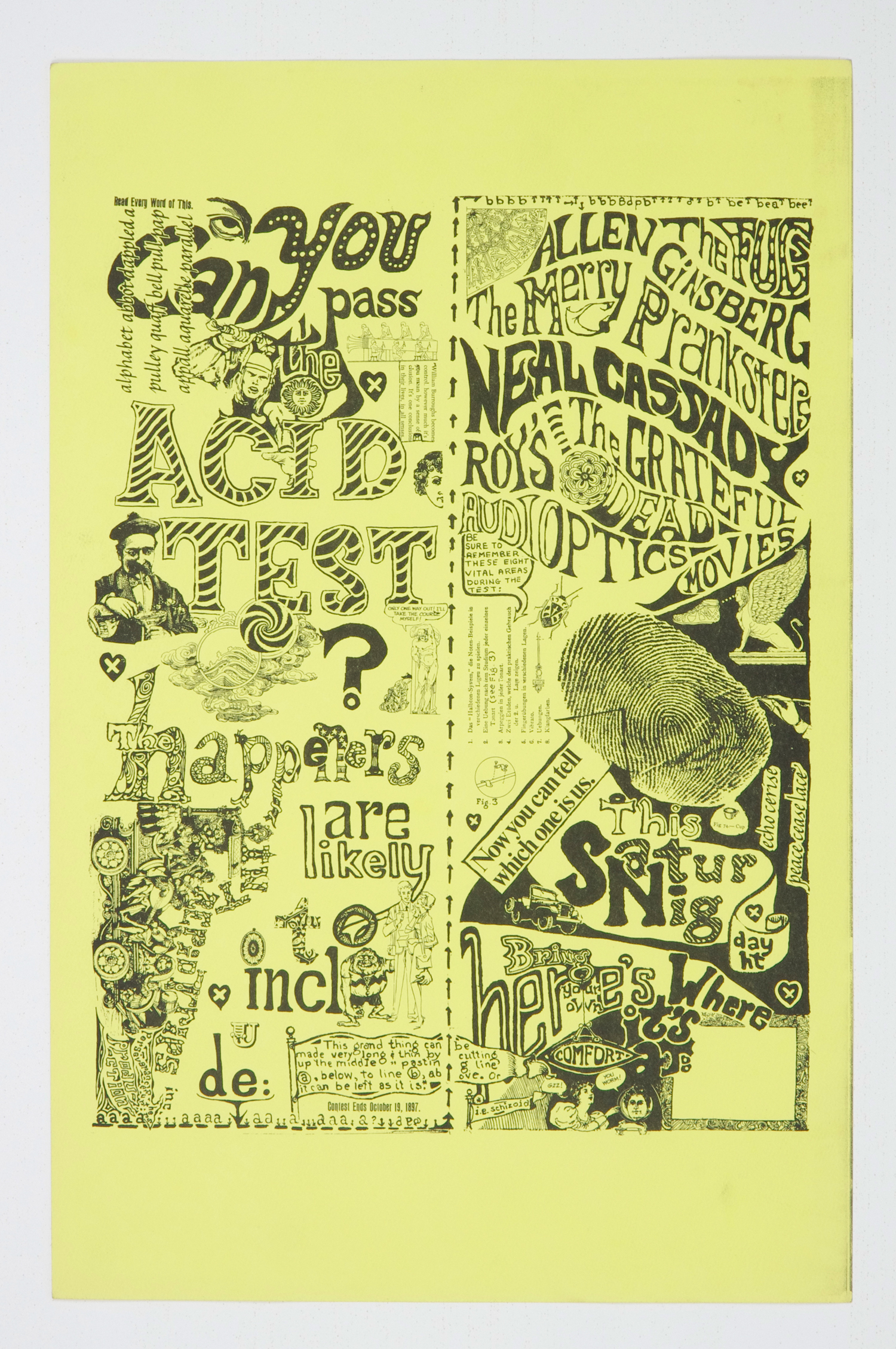 Grateful Dead Poster Acid Test Graduation 1965 AOR 2.4 Reprint 1987