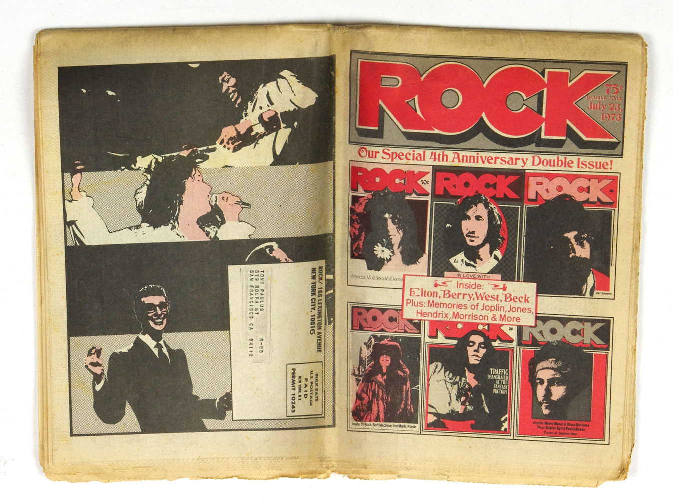 Rock Magazine Back Issue 4th Anniversary 1973 July 23