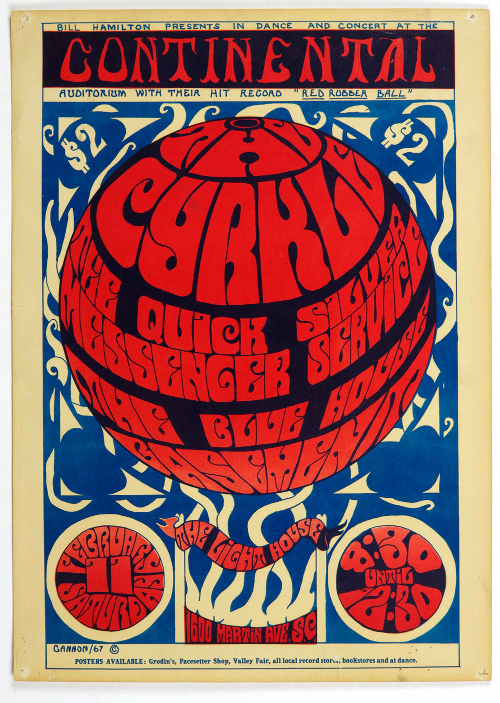 Continental Ballroom Poster 1967 Feb 11 Quicksilver Messenger Service