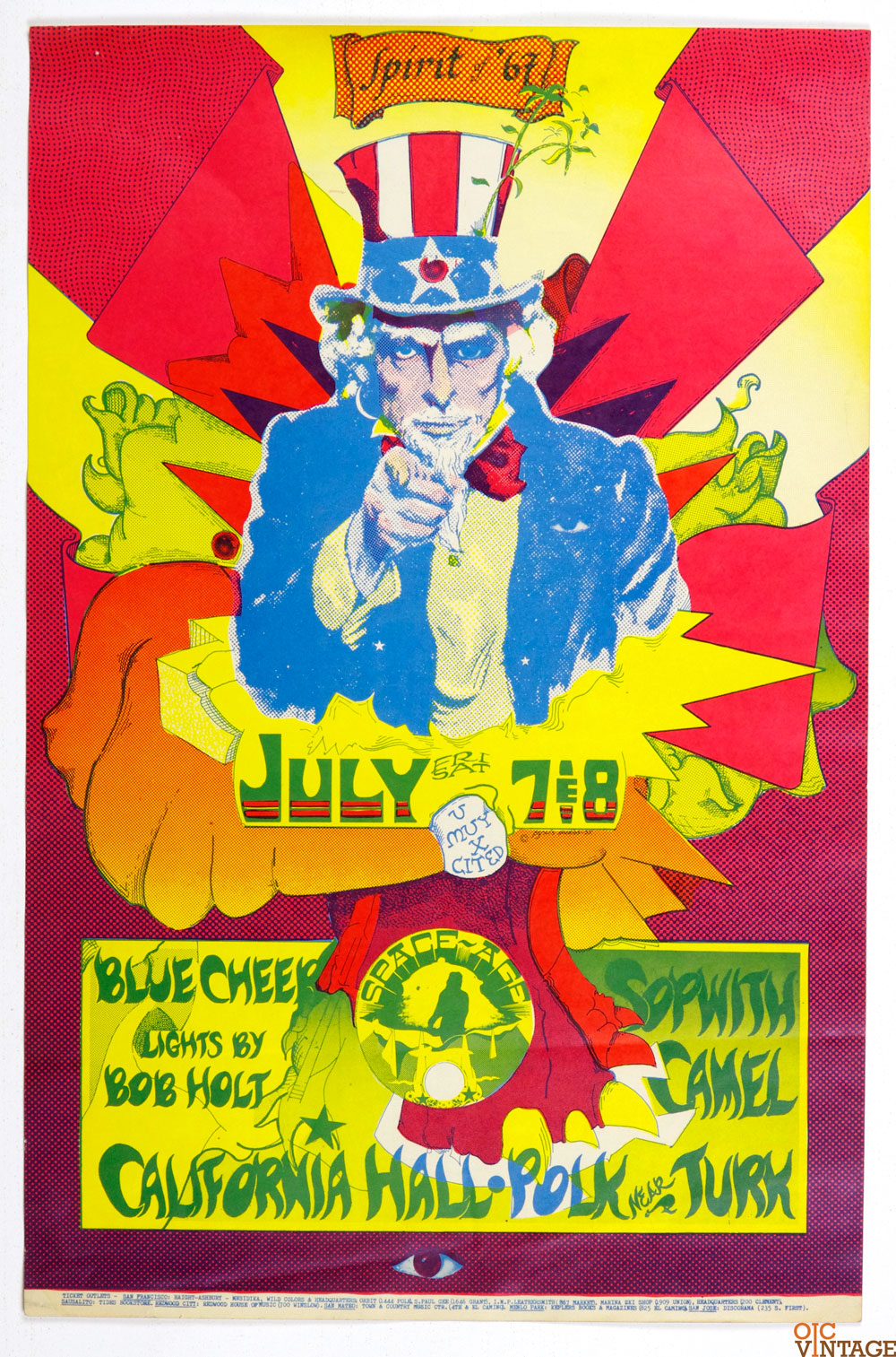 Blue Cheer Poster AOR 2.149 California Hall 1967 Jul 7