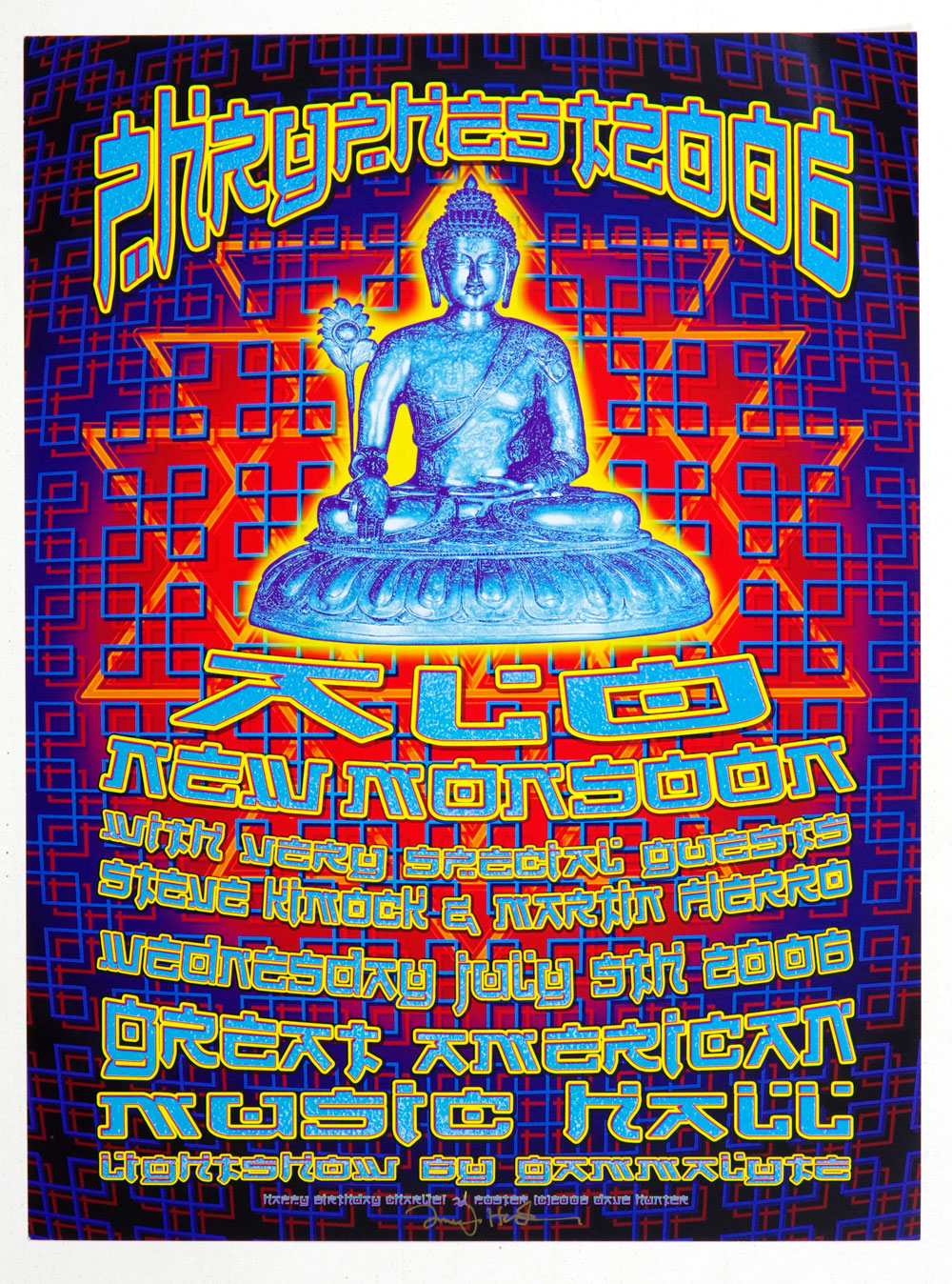 ALO Poster w/ New Monsoon 2006 Jul 5 Great American Music Hall Dave Hunter Signed