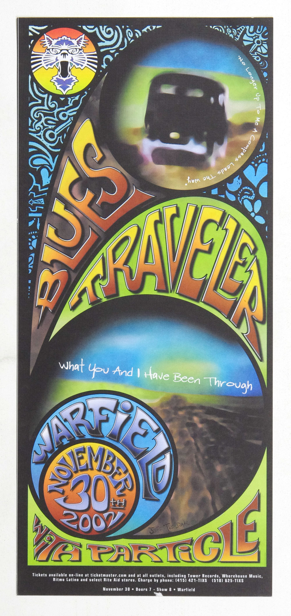 Blues Traveler Poster 2002 Nov 30 The Warffield Theatre San Francisco 