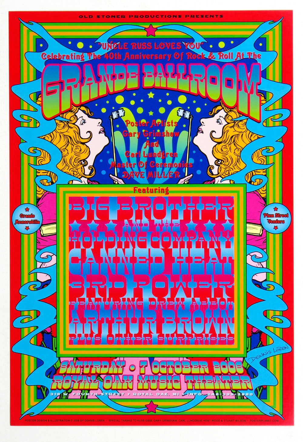 Big Brother and Holding Company Poster 2006 Grande Ballroom 40th Anniversary Dennis Loren signed
