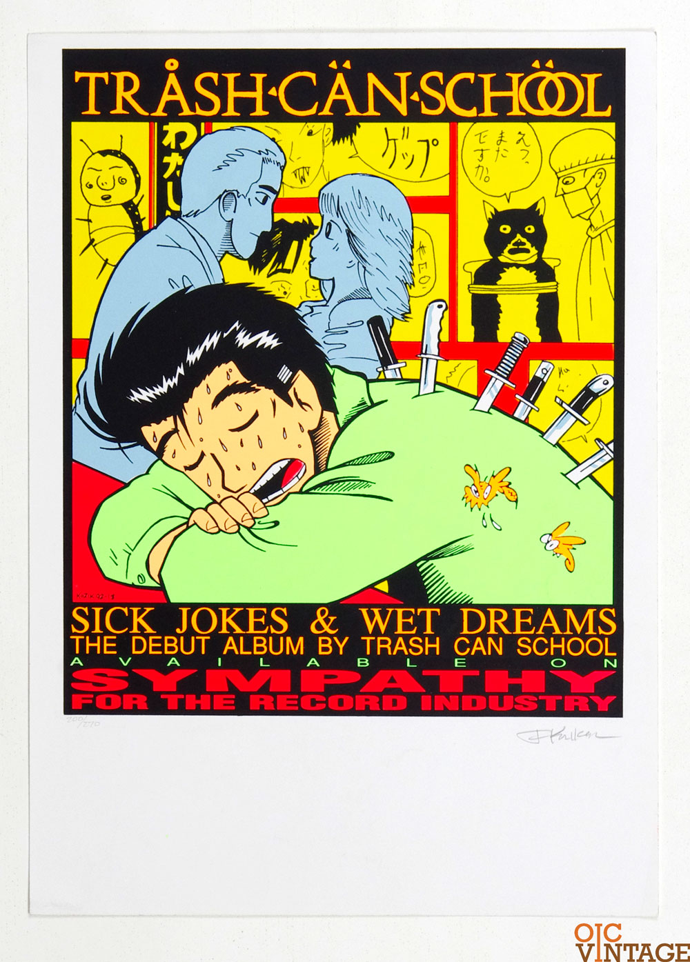 韓国 ファッション通販 Trash Can School Poster 1992 Alum Promo Frank Kozik signed コレクション