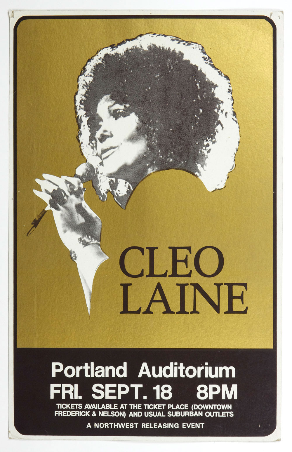 Cleo Laine Poster Cardboard 1981 Sep 18 Portland Paramount