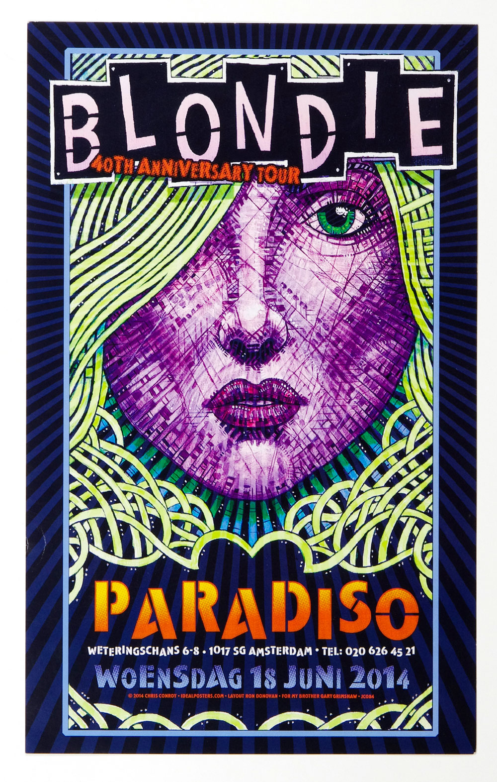 Blondie Poster 2014 Jun 18 Paradiso Amsterdam Netherlands