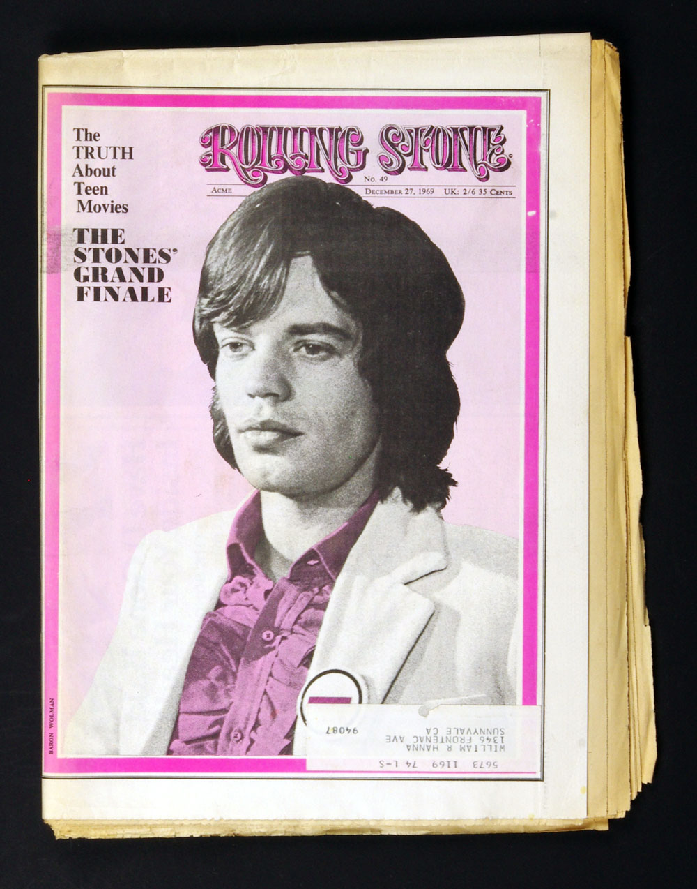 Rolling Stone Magazine Back Issue 1969 Dec 27 No. 49 Mick Jagger 