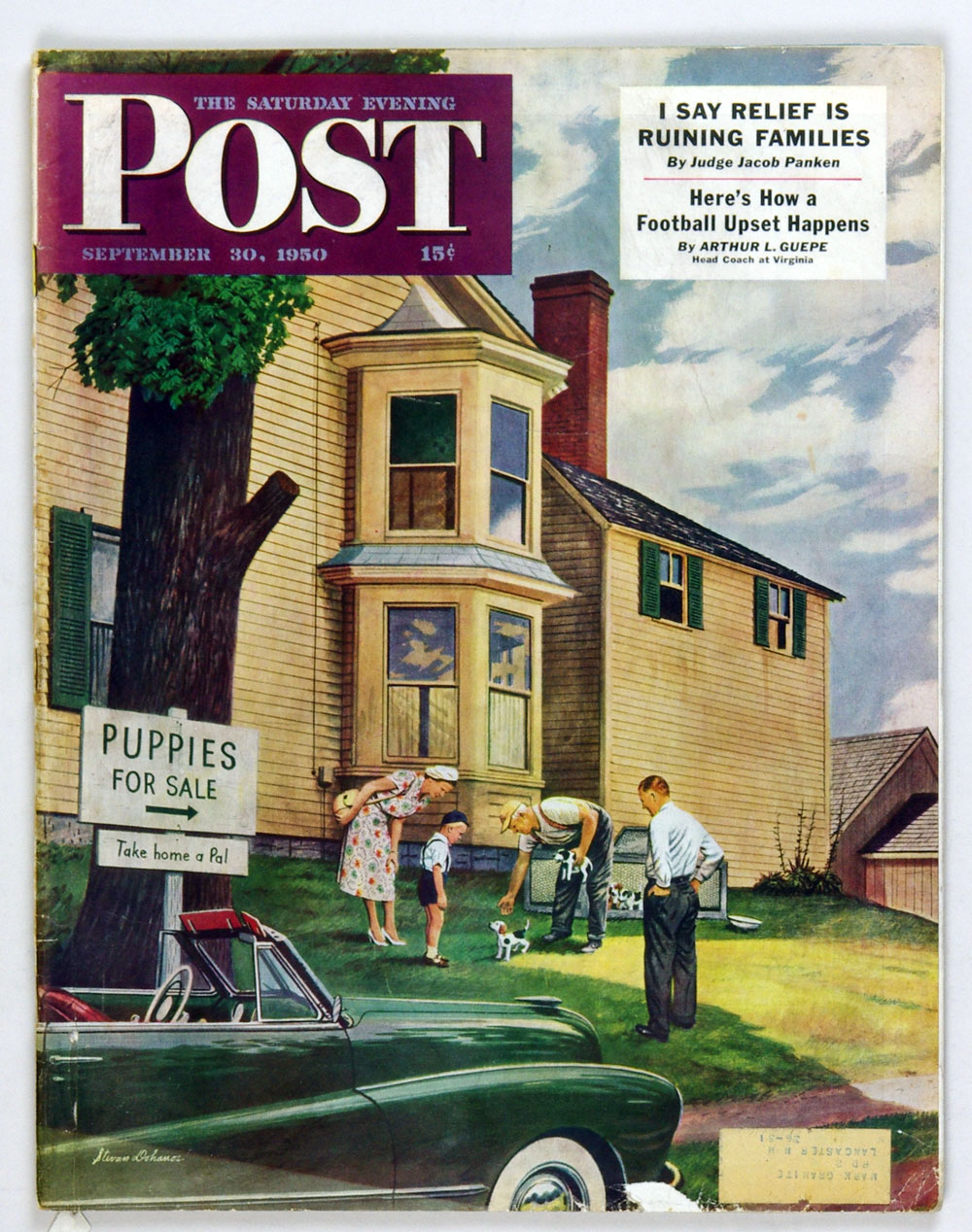 Saturday Evening Post Back Issue 1950 Sep 30 Puppies for Sale