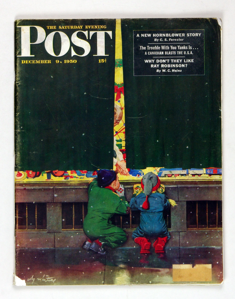 Saturday Evening Post Back Issue 1950 Dec 9 Toy Store Window 