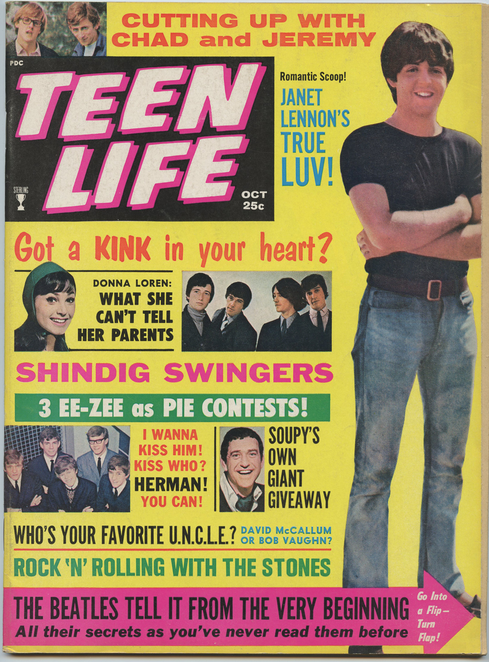 The Beatles Magazine Back Issue Teen LIFE 1965 Oct