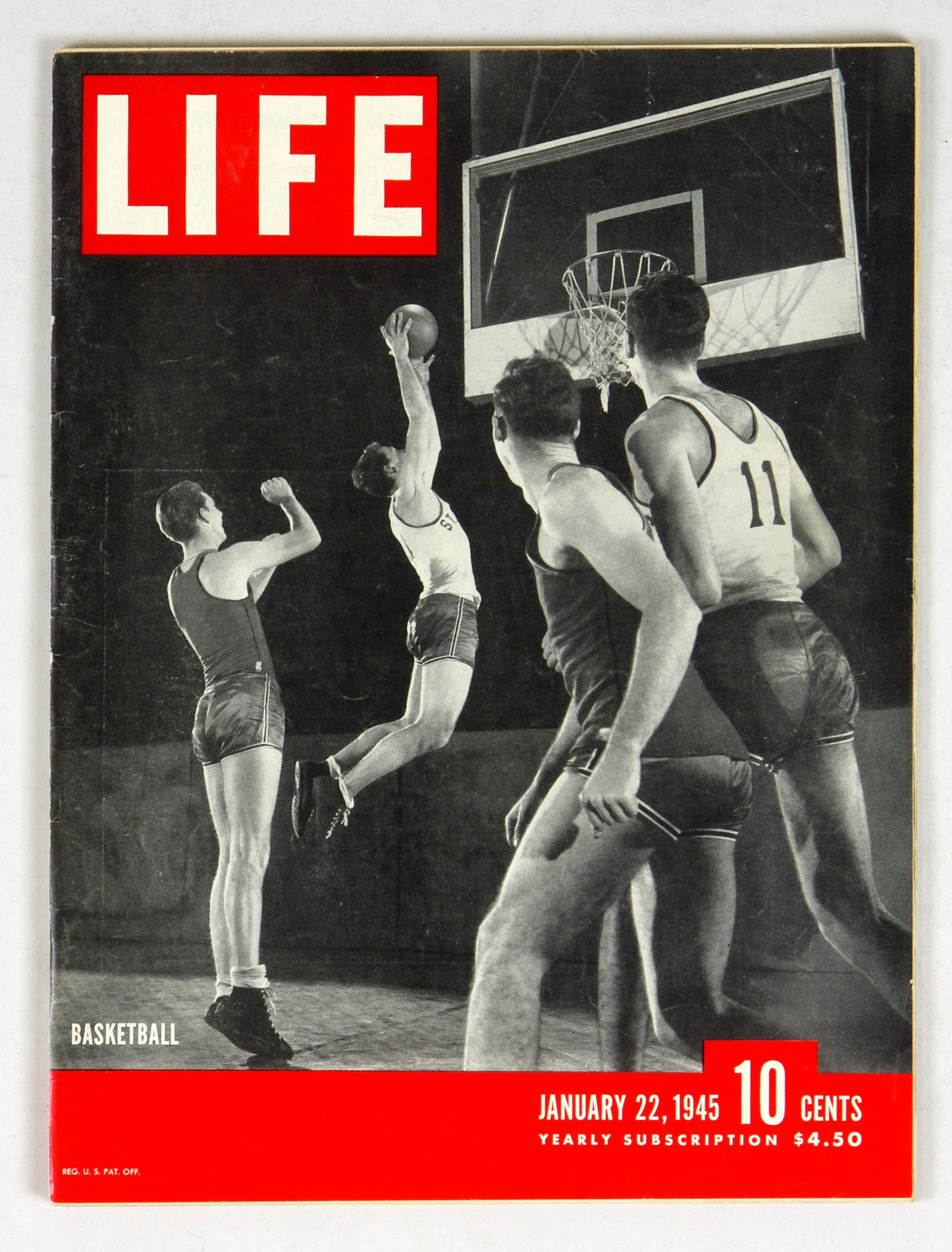 LIFE Magazine Back Issue 1945 January 22 Burge Air Battle Basketball