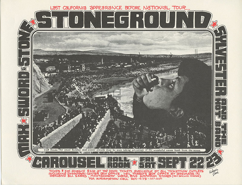 Carousel Ballroom Handbill Stoneground 1978 Sep 22 Randy Tuten