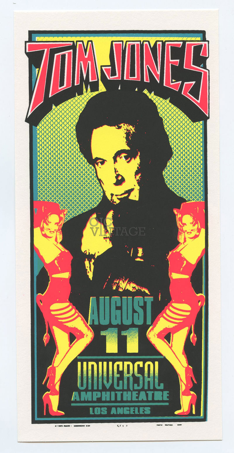 Tom Jones Handbill 1995 Aug 11 Universal Amphitheatre LA Mark Arminski