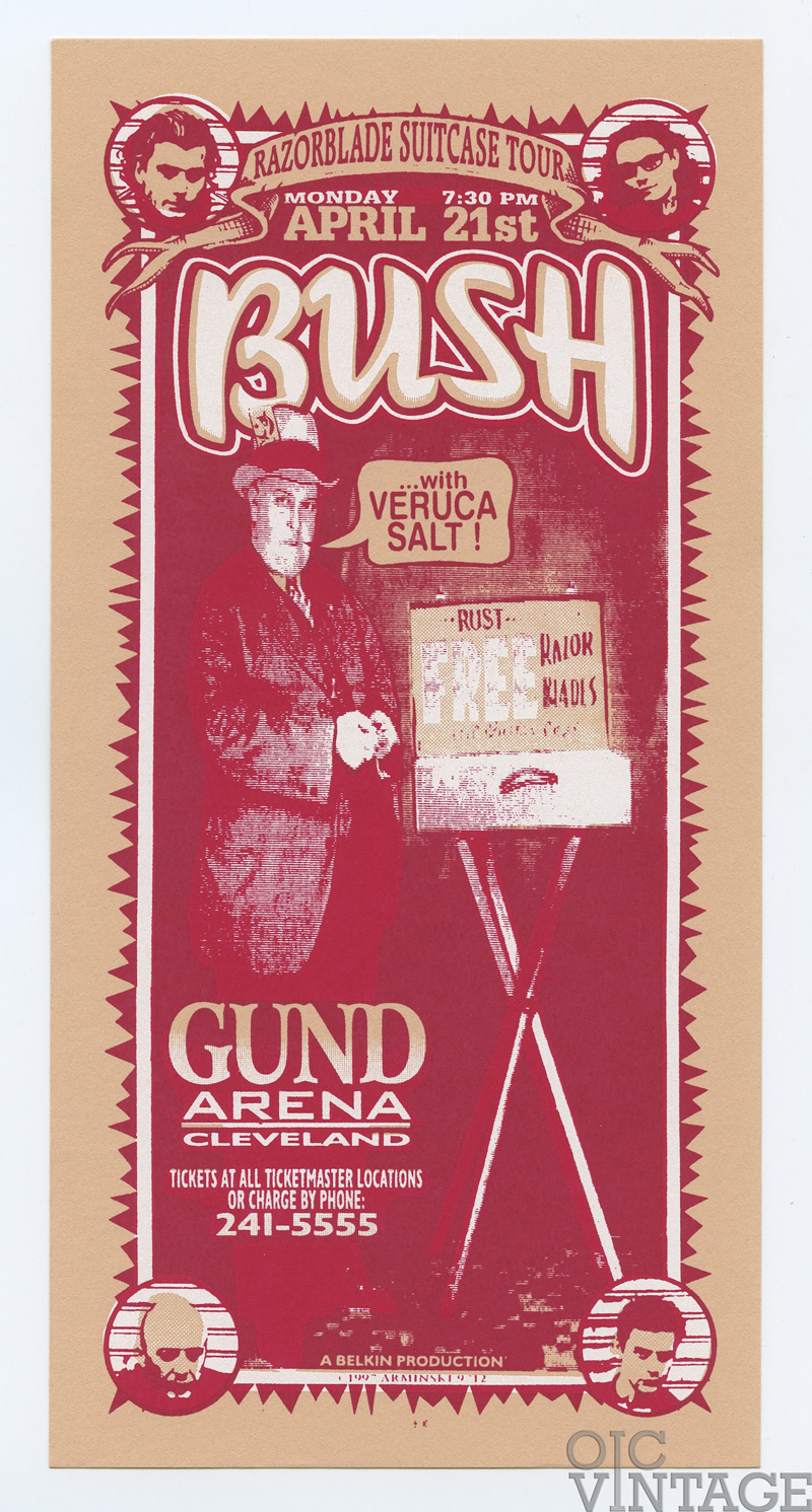 BUSH Handbill Gund Arena Cleveland 1997 Apr 21 Mark Arminski