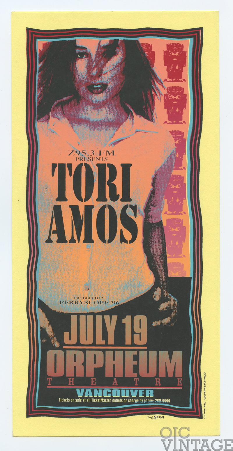 Tori Amos Handbill 1996 Jul 19 Orpheum Theatre Vancouver Mark Arminski