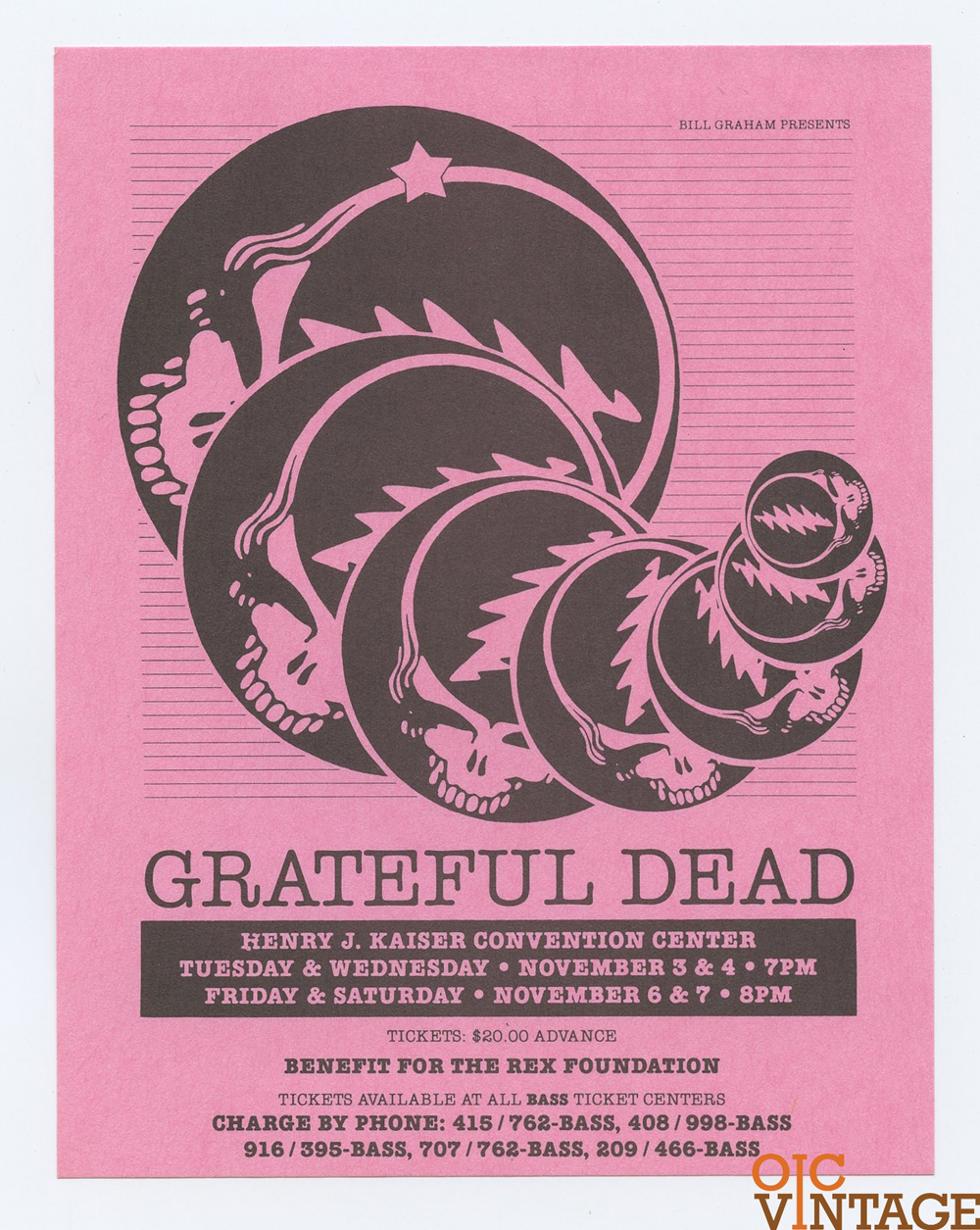 Grateful Dead Handbill 1987 Nov 6 Henry J. Kaiser Convention Center Oakland