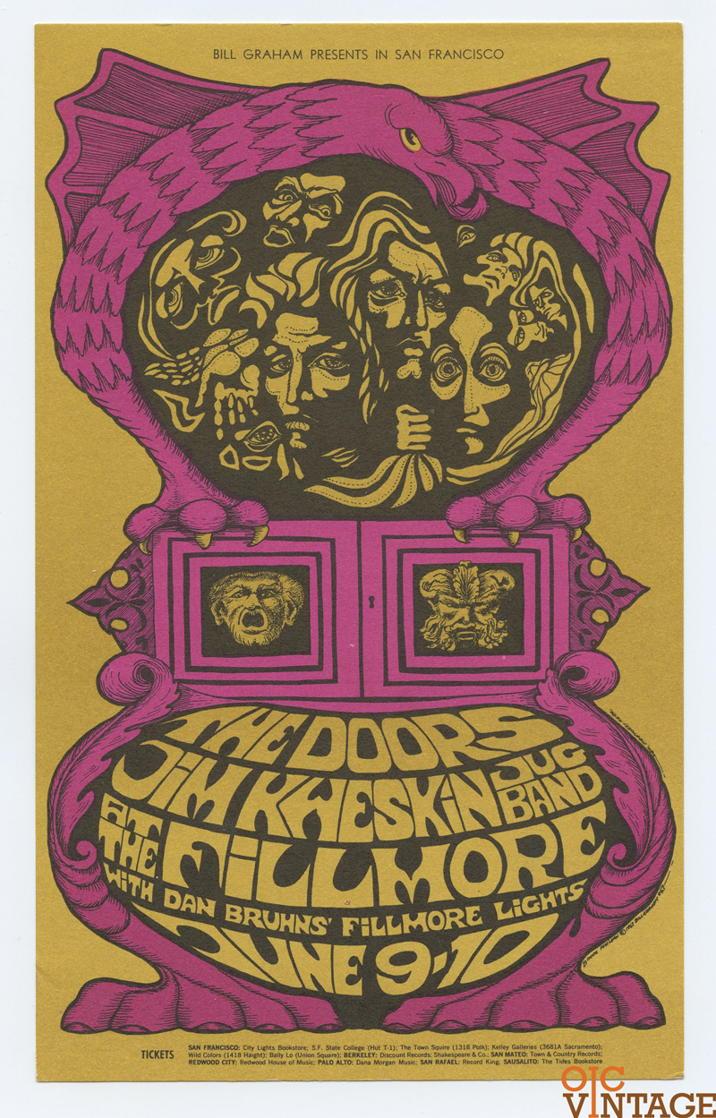 BG  67 Postcard Mailed The Doors 1967 Jun 9