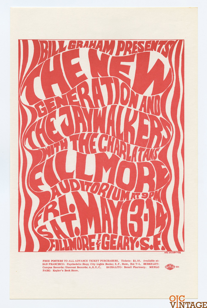 BG   6 Handbill New Generation Jay Walker Charlatans 1966 May 13