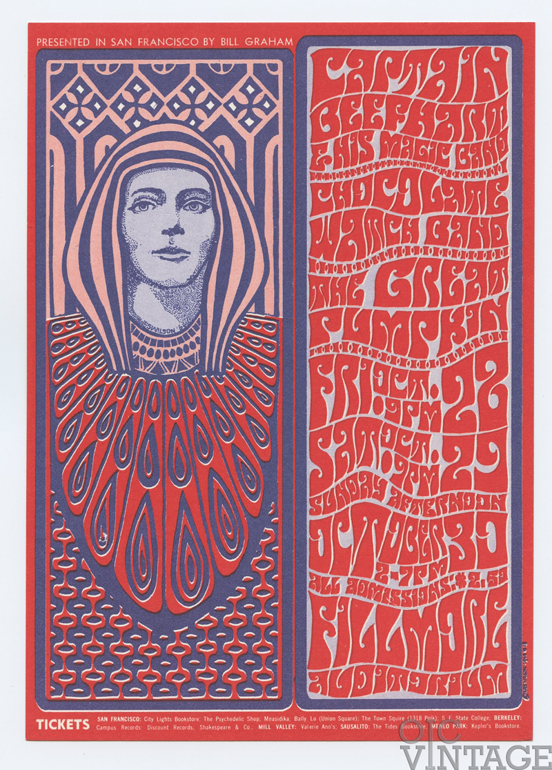 BG  34 Handbill Captain Beefheart & his Magic Band 1966 Oct 28