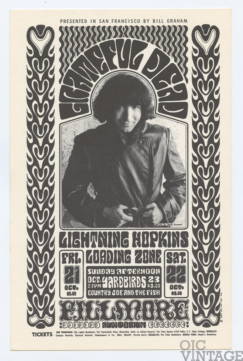 BG  32 Handbill Grateful Dead Yardbirds 1966 Oct 21