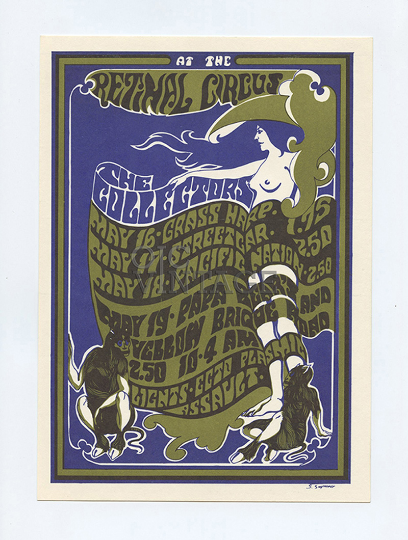 Retinal Circus Postcard 1968 May Collectors Grass Harp Streetcar Vancouver Canada 