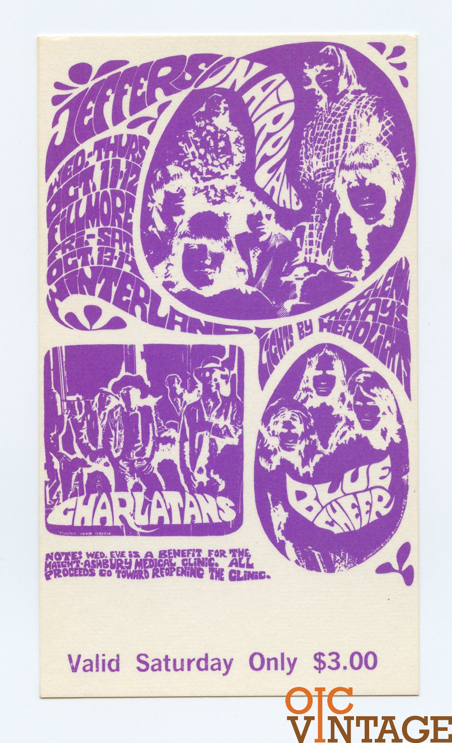 BG  88 Ticket Jefferson Airplane Charlatans Blue Cheer 1967 Oct 11