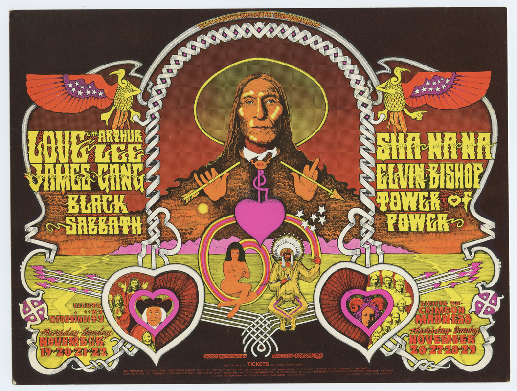 BG 257 BG 258 Postcard Black Sabbath Tower of Power 1970 Nov 19
