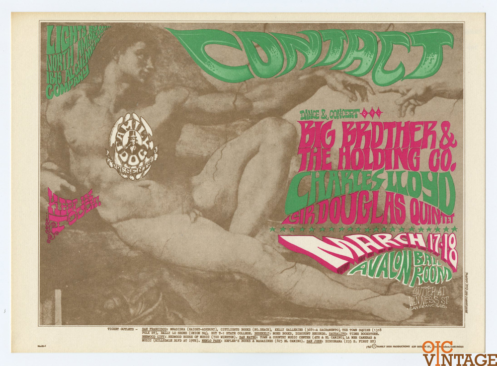 FD  52 Postcard Big Brother and the Holding Company 1967 Mar 17