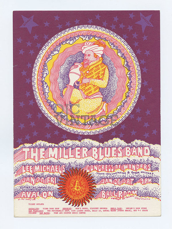 FD 44 Postcard Miller Blues Band Lee Michaels 1967 Feb 10