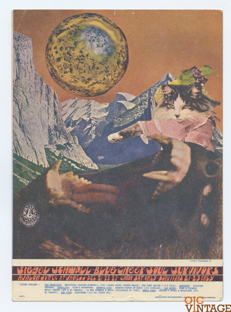 FD  97 Postcard Mailed Siegal Schwall Blue Cheer 1967 Dec 21