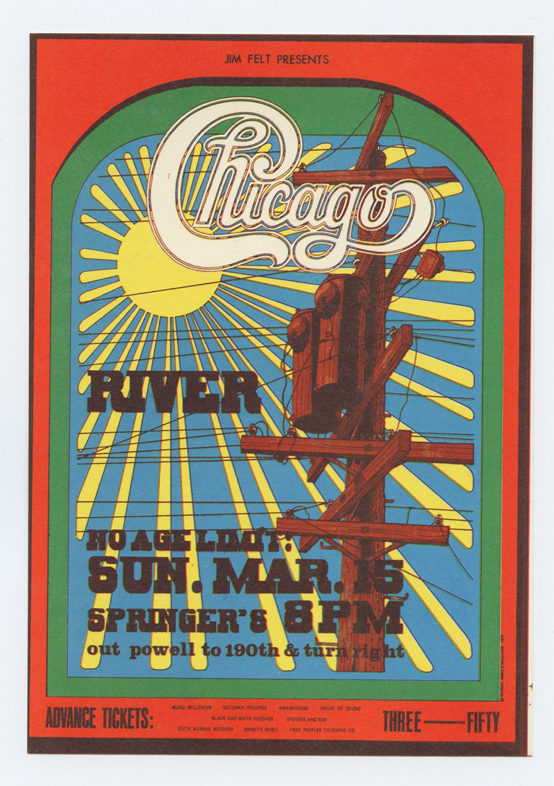 Springers Ballroom Portland Handbill 1970 Chicago 