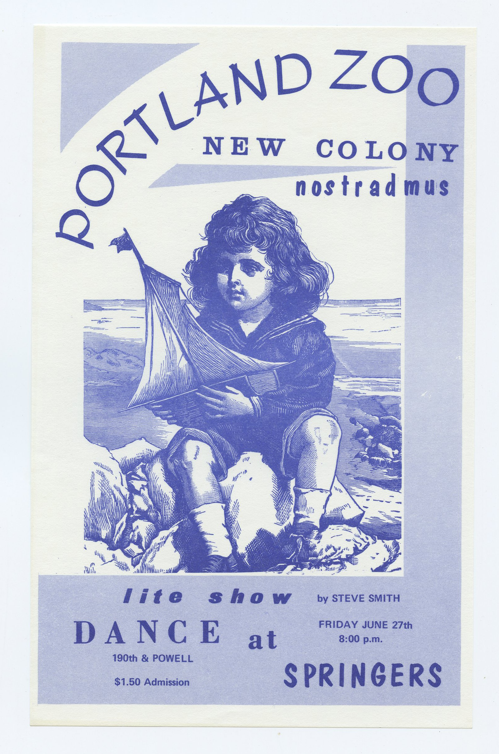 Springers Ballroom Portland Handbill 1969 Portland Zoo New Colony 