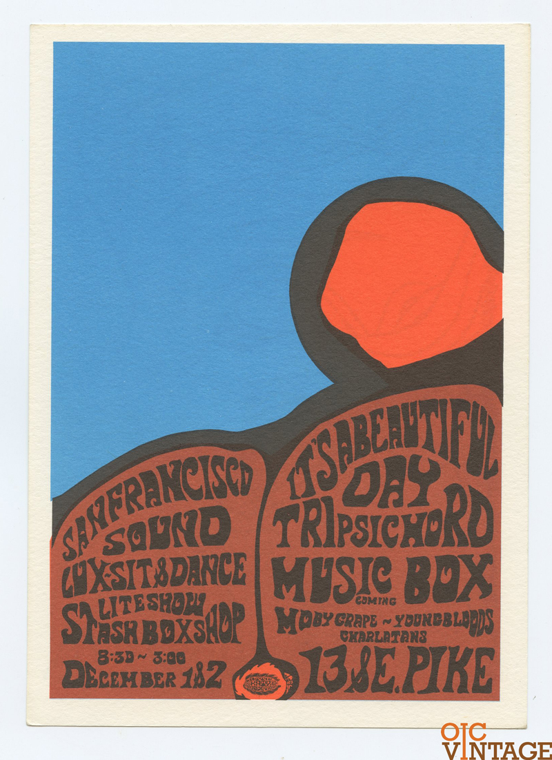 San Francisco Sound Postcard 1967 Dec 1 It's a Beautiful Day Moby Grape 