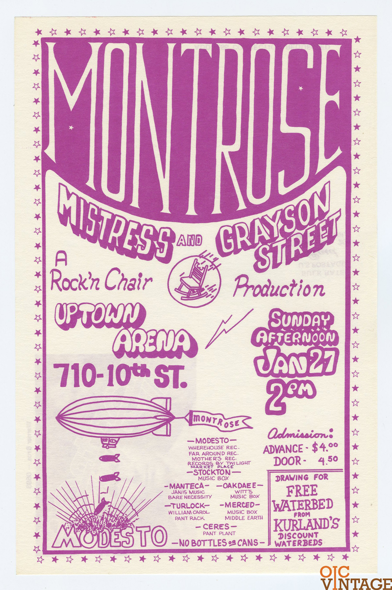 Montrose Handbill Postage Paid Mailed Mistress & Grayson Street 1974 Modesto