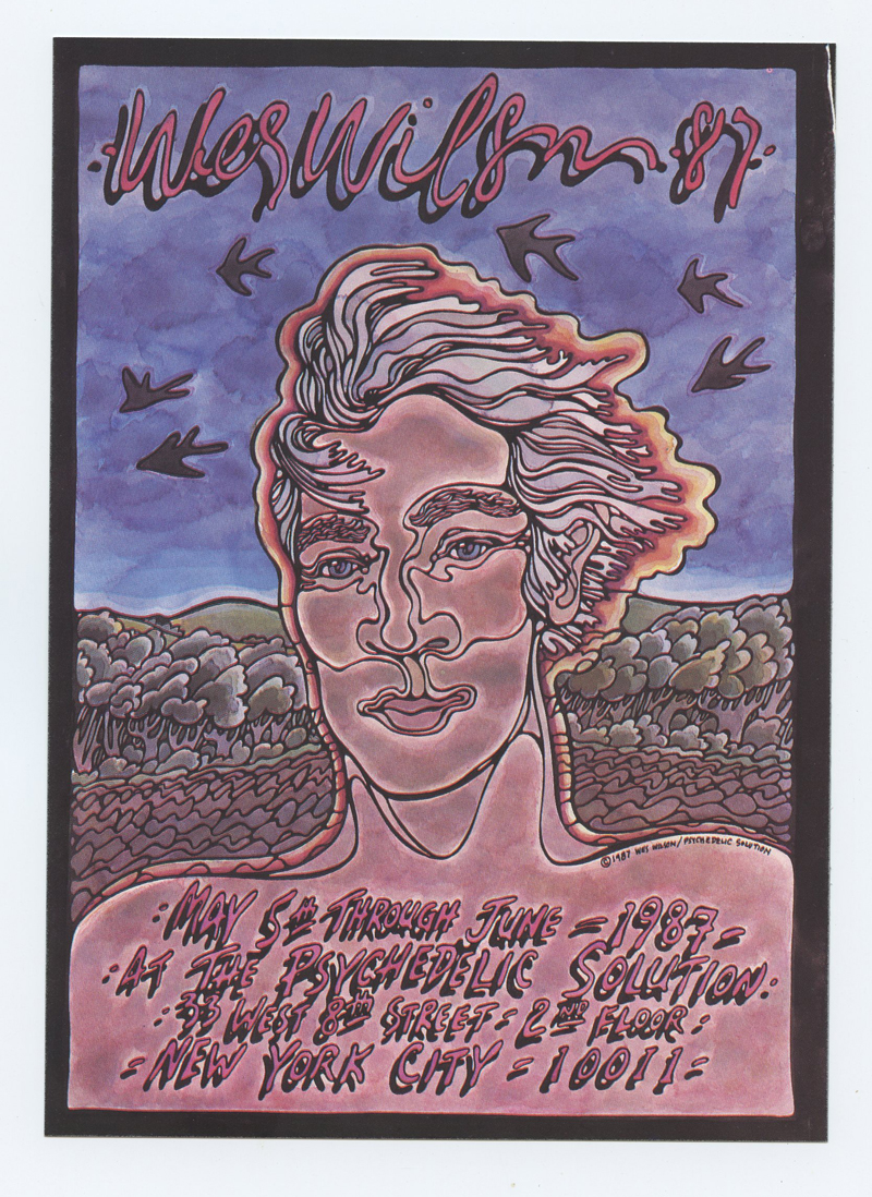 Wes Wilson Postcard Self Portrait 1987 Psychedelic Solution Gallery