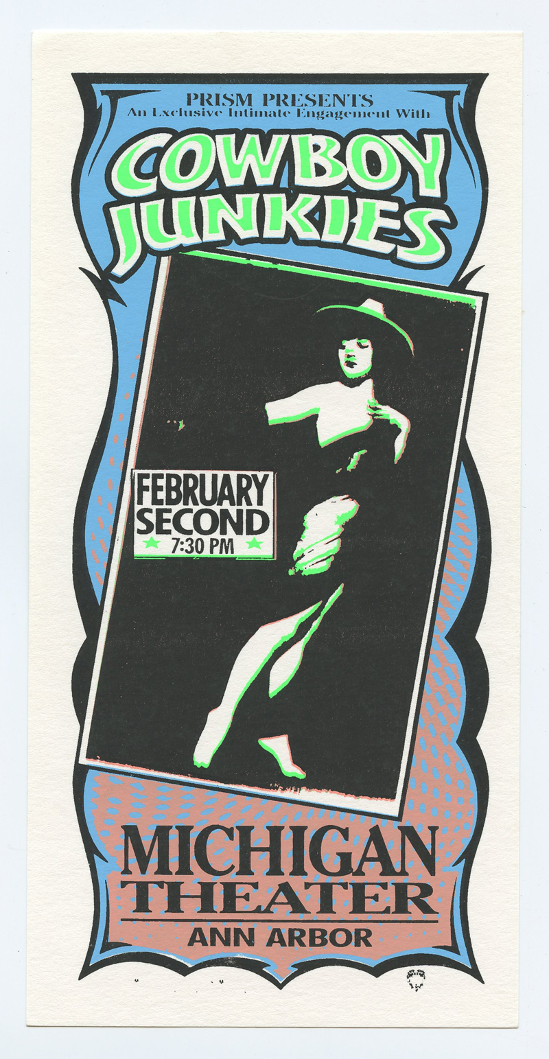 Cowboy Junkies Handbill Michigan Theatre Ann Arbor 2000 Feb 2 Mark Arminski