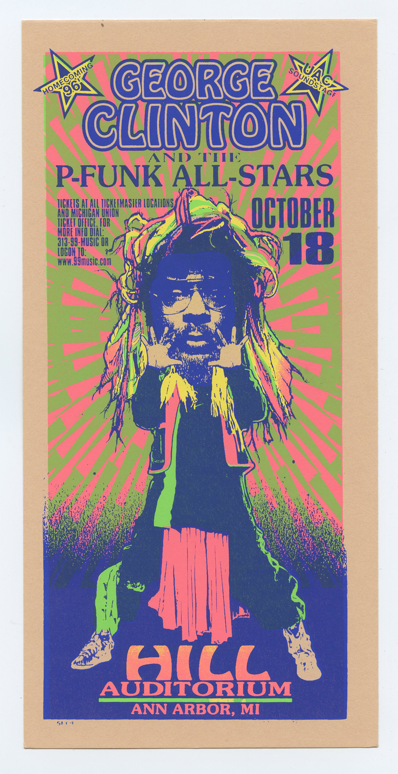 George Clinton Handbill Ann Arbor 1996 Oct 18 Mark Arminski