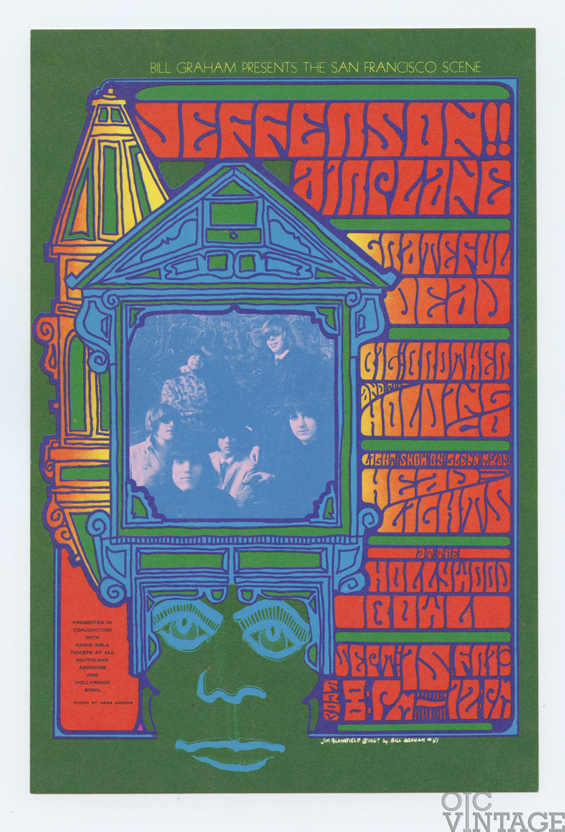 BG  81 Postcard Grateful Dead Jefferson Airplane 1967 Sep 15