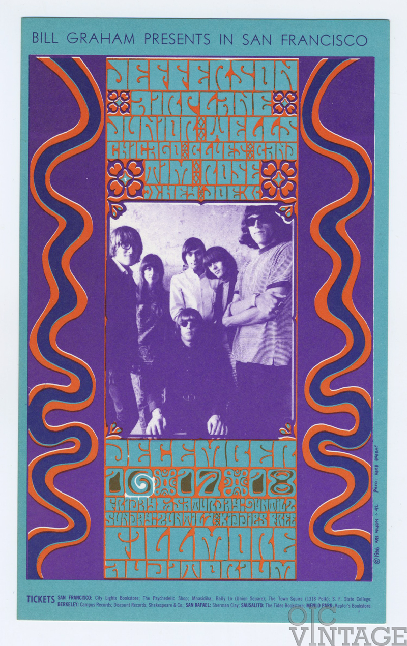 BG  42 Postcard Jefferson Airplane Junior Wells 1966 Dec 16