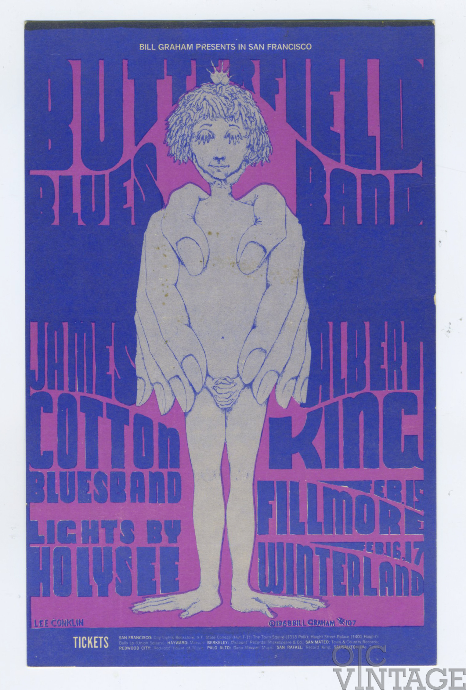 BG 107 Postcard Butterfield Blues Band 1968 Feb 15