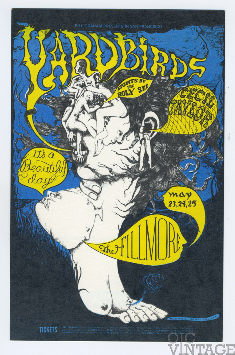 BG 121 Postcard Yardbirds It's Beautiful day Cecil Taylor 1968 May 23