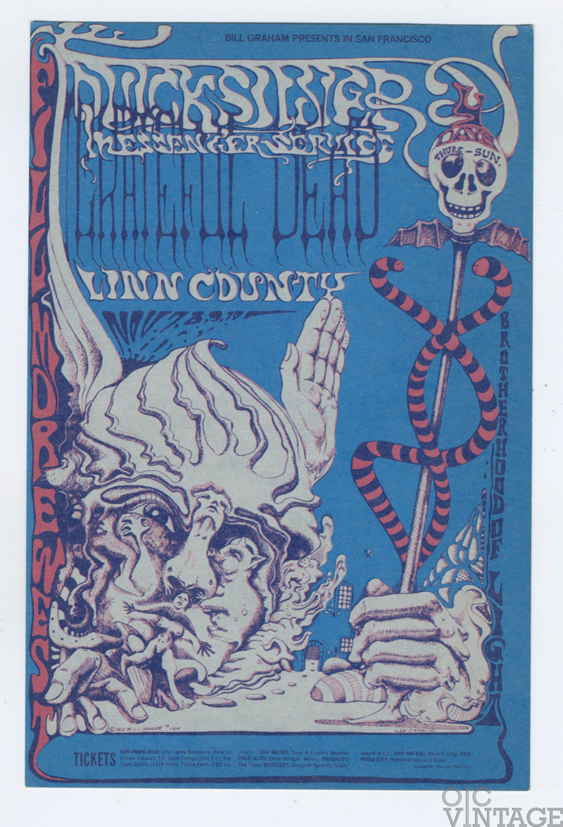 BG 144 Postcard Grateful Dead 1968 Nov 7
