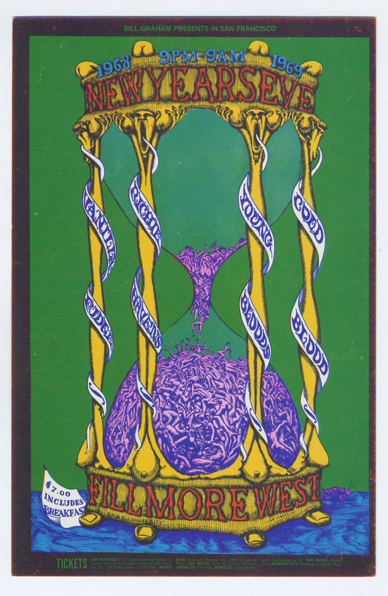 BG 153 Postcard Vanilla Fudge Youngbloods1968 Dec 31
