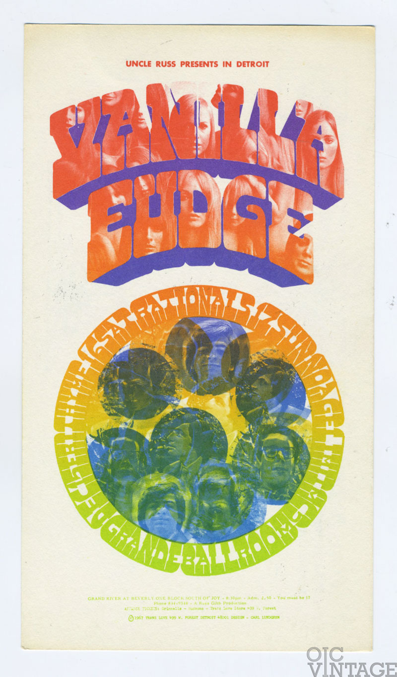 Grande Ballroom Postcard 1967 Dec 15 Vanilla Fudge MC5