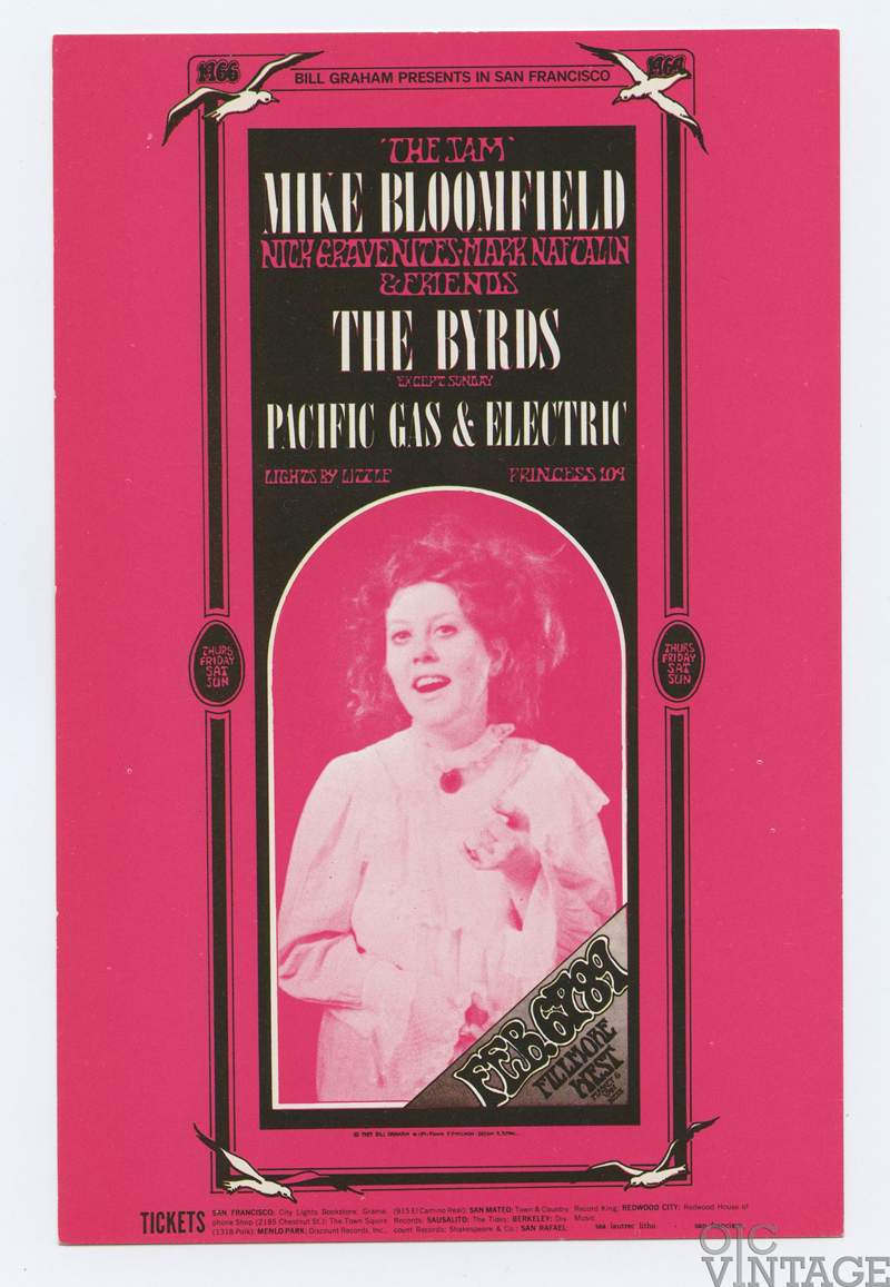 BG 159 Postcard Mike Bloomfield Nick Gravenites Mark Naftalin The Byrds 1969 Feb 6