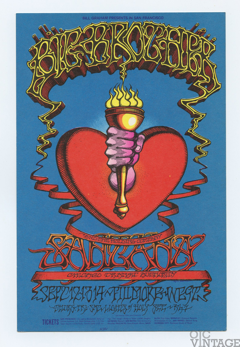 BG 136 Postcard Ad Back Santana 1968 Sep 19