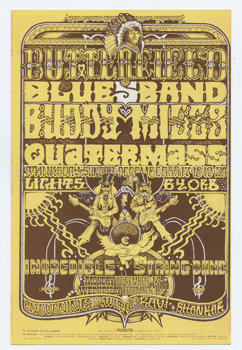 BG 261 Postcard Ad Back Incredible String Band Ravi Shankar 1970 Dec 14