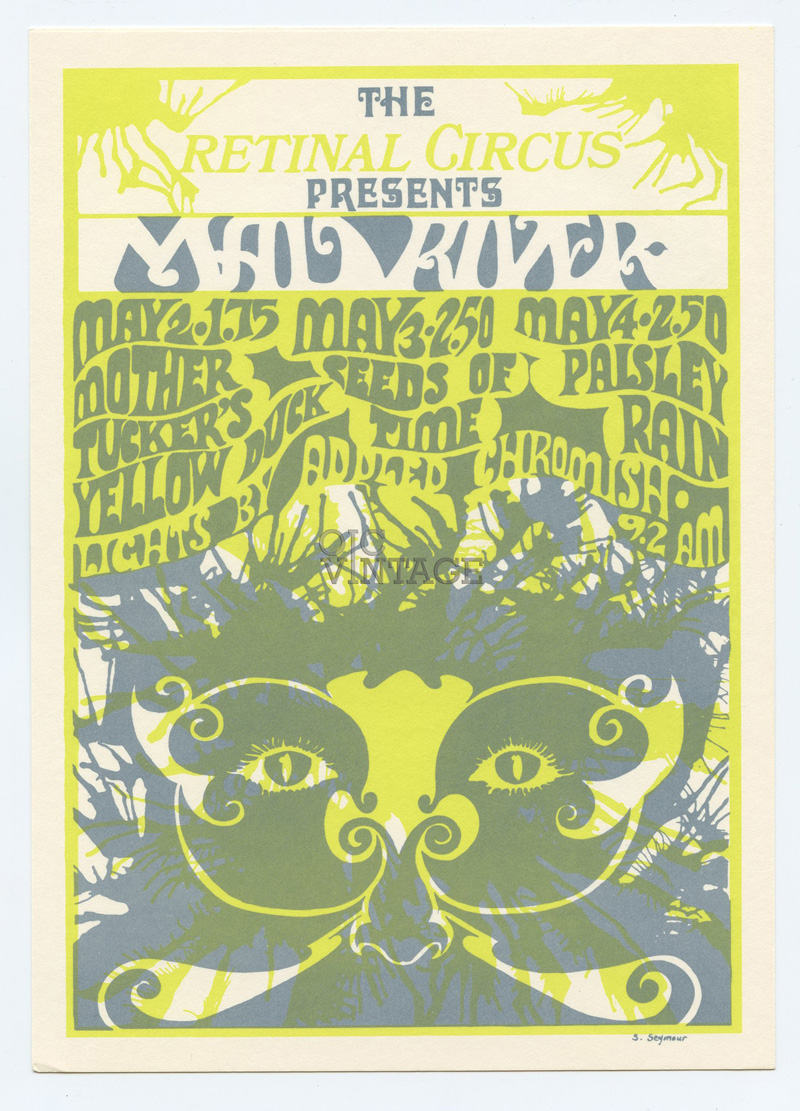 Retinal Circus Postcard 1968 May Mad River Mother Tuckers Yellow Duck Vancouver Canada 
